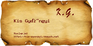 Kis Gyöngyi névjegykártya